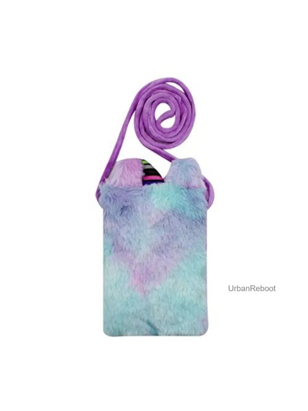 Girls Plush Unicorn Crossbody Mini Purse Wallet with Adjustable Strap